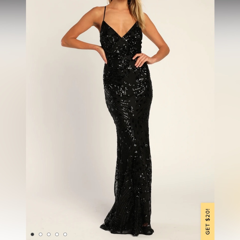 Black Sequin Long Dress